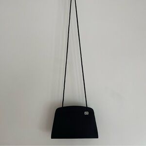Gunne Sax 100% Black Satin Formal Evening Purse Bag